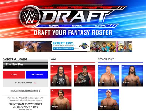 wwe fantasy draft game.